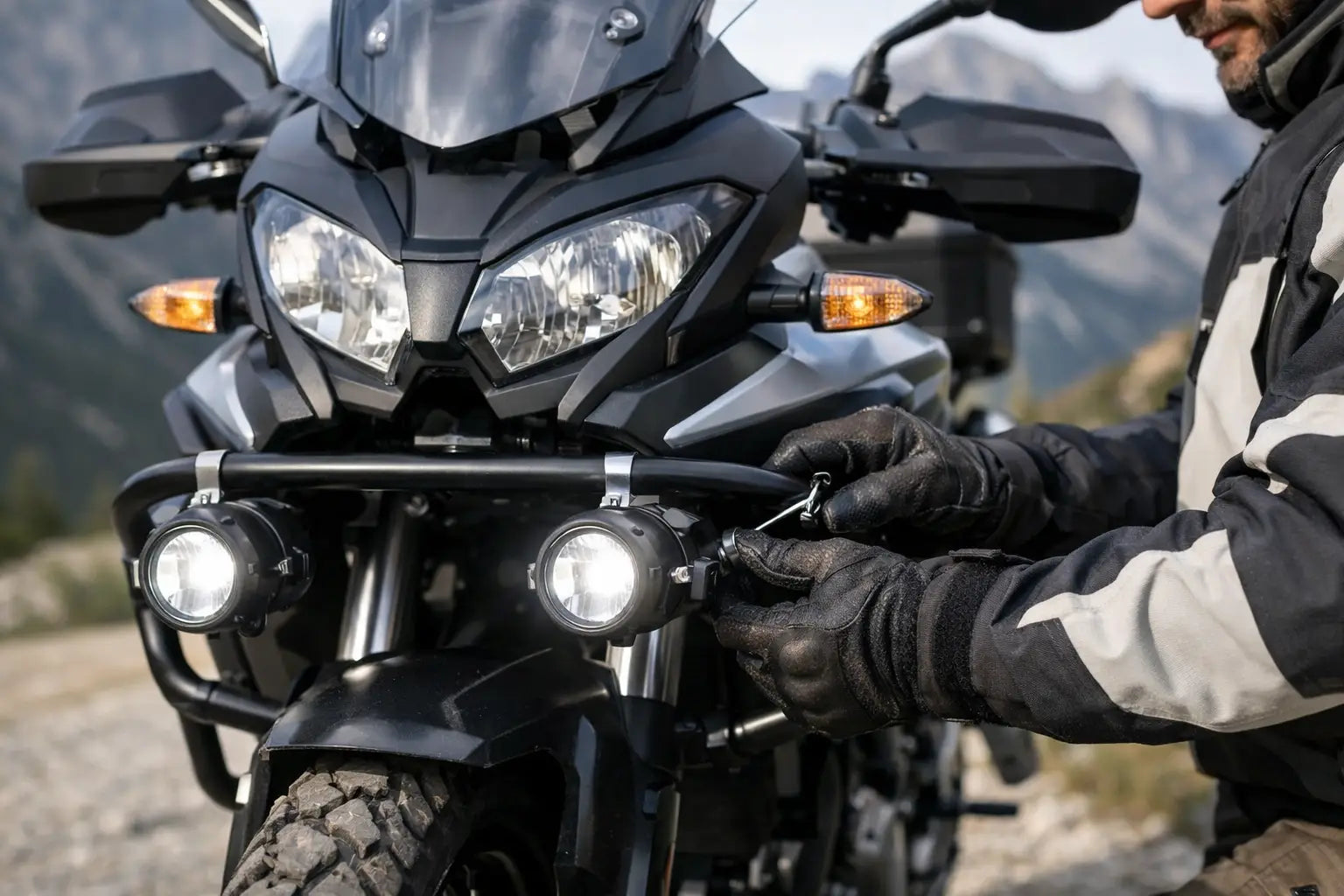 Come montare barre fendinebbia moto bene