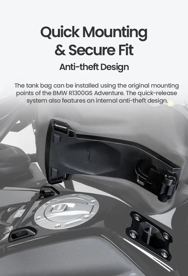 Borsa serbatoio LOBOO BTB13BK per BMW R1300GS Adventure – dettaglio 23