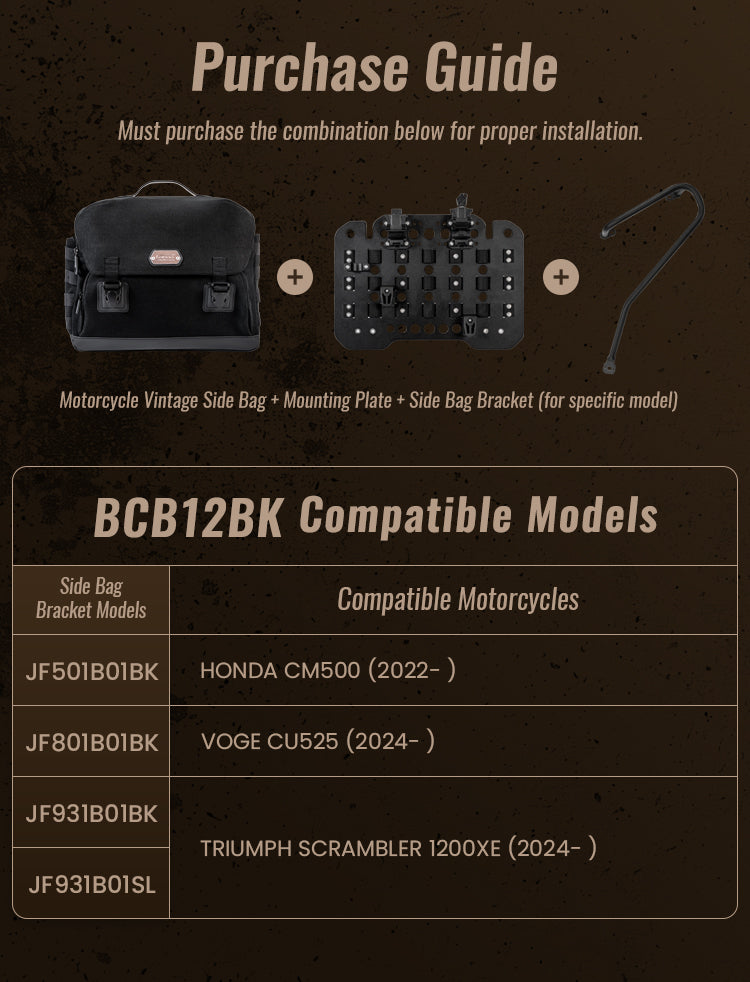 Borsa laterale LOBOO BCB12BK per Honda CM500 Compatibile – dettaglio 25