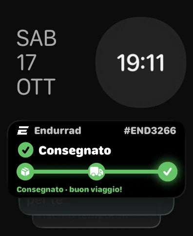 App Endurrad su Apple Watch: Spedizione in diretta, ordine consegnato