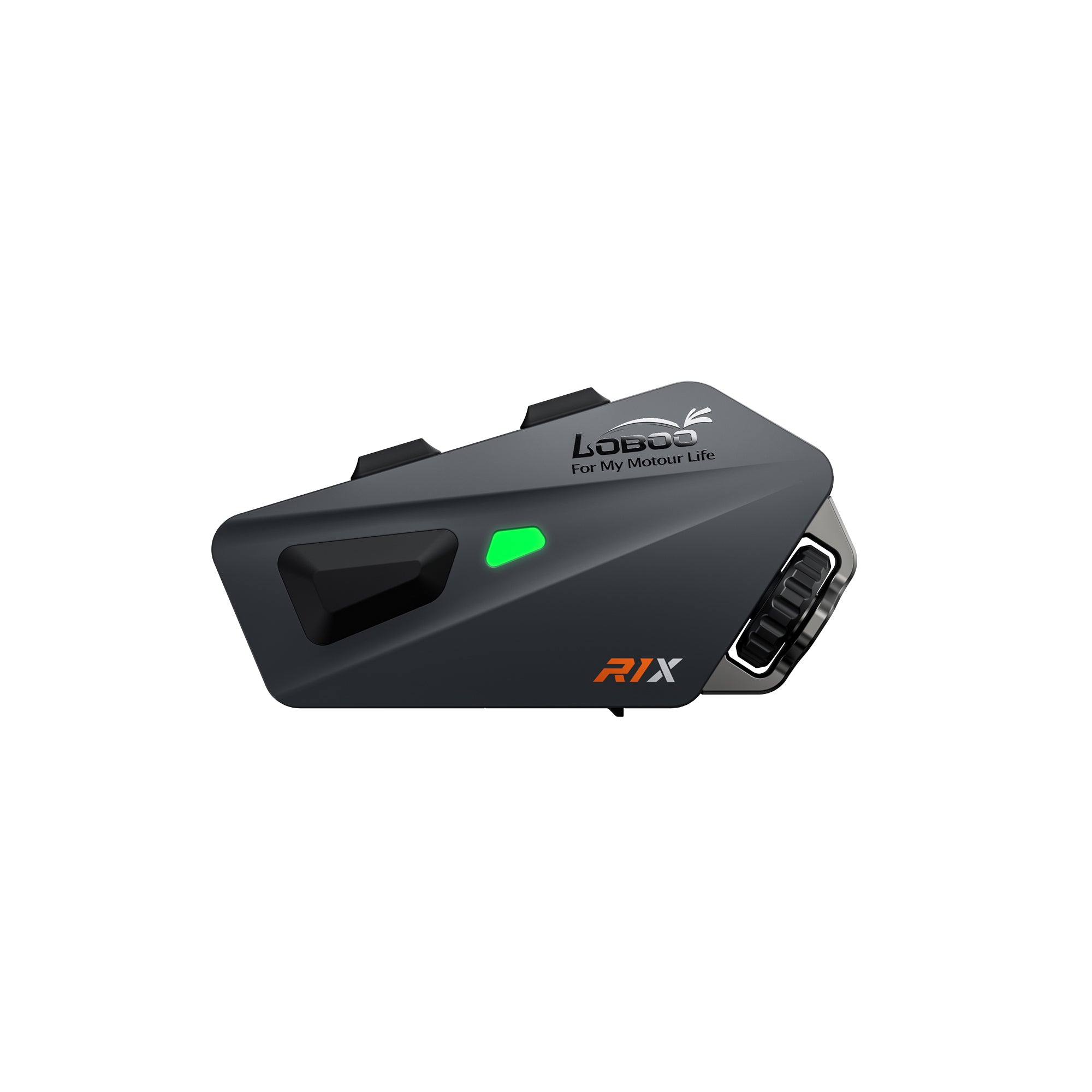 Auricolare Bluetooth per casco moto visto di tre quarti