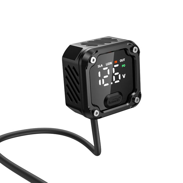 Toma USB-C doble para moto de 130 W bidireccional con voltímetro