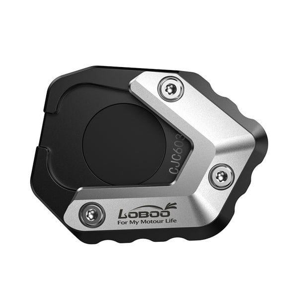 Placa para pata de cabra para CFMOTO 800MT-X y 1000MT-X | aluminio CNC, 107 g, se monta sin desmontar la pata original