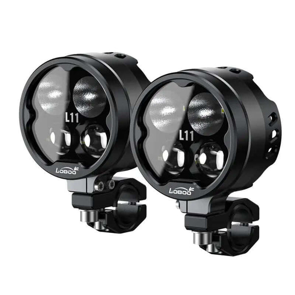 Faros auxiliares homologados para moto, 15.000 lúmenes, control con rueda