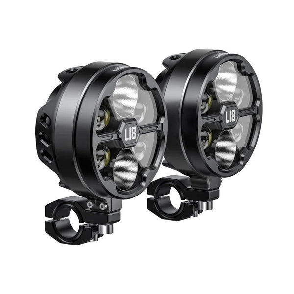 Faros auxiliares homologados para moto de 21.000 lúmenes, seis LED y lente de vidrio