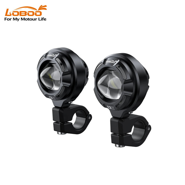 Faros auxiliares para moto con luz diurna bicolor y doble haz