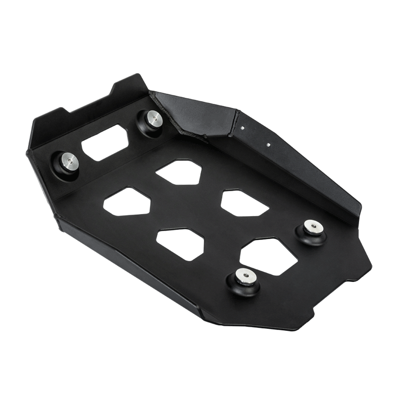 Paracoppa LOBOO CHB131 in alluminio nero per BMW R 1300 GS, vista dall'alto con i gommini