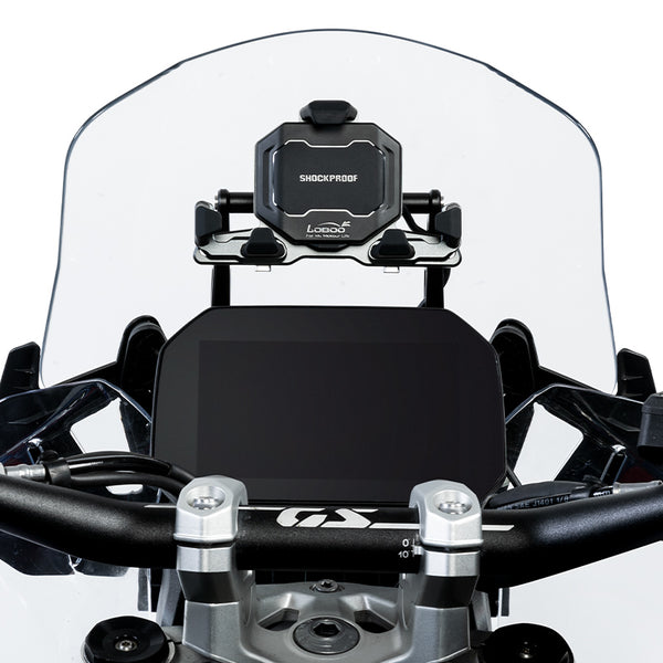 Soporte para navegador GPS para BMW R 1300 GS | barra transversal de aluminio de Ø 12 mm, sin perforaciones