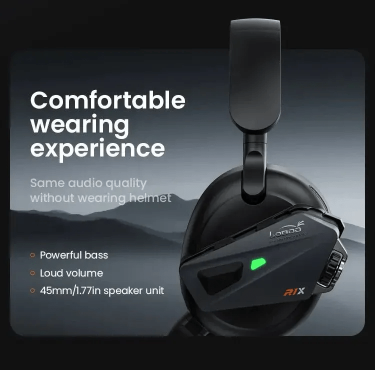 Manos libres para casco de moto LOBOO R1X – Bluetooth 5.3 - Endurrad.com