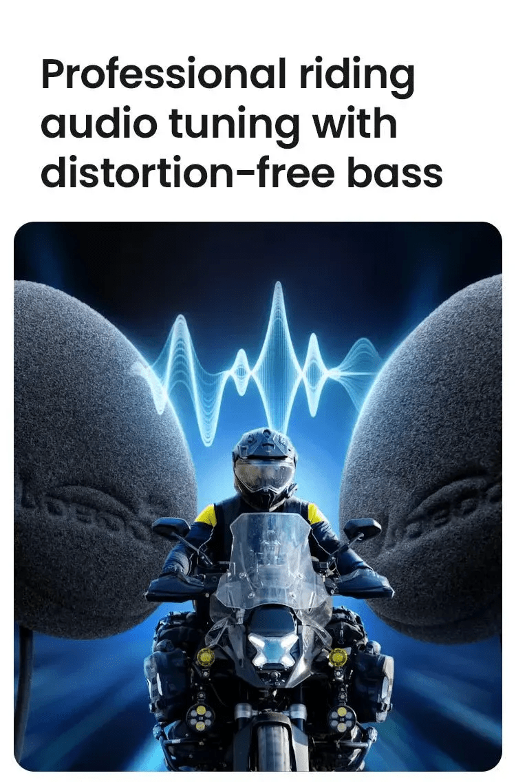 Manos libres para casco de moto LOBOO R1X – Bluetooth 5.3 - Endurrad.com