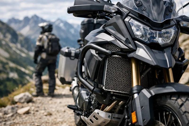 Rejillas de radiador para motos adventure: cómo elegirlas