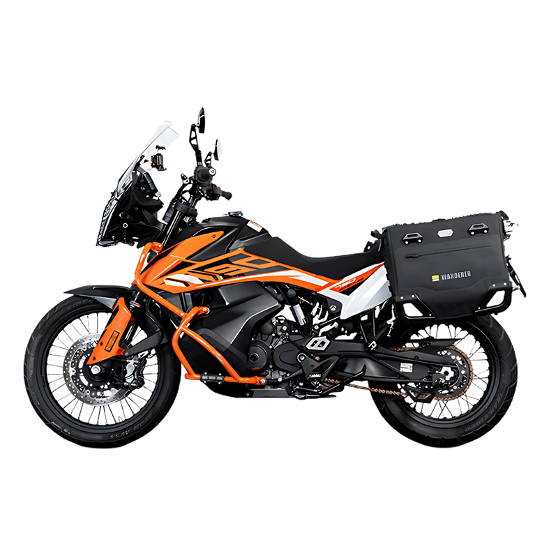 Maletas semirrígidas para KTM 790 y 890 Adventure: las Wanderer en los soportes JP221B