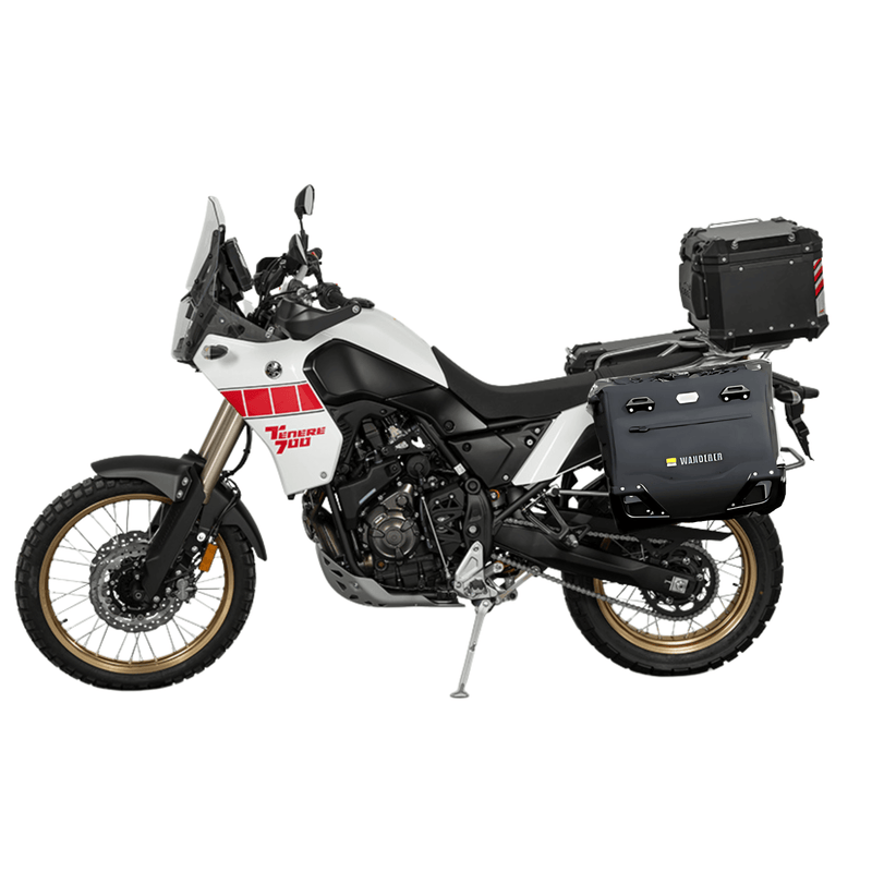 Maletas semirrígidas para Yamaha Ténéré 700: las Wanderer en los soportes JP871B