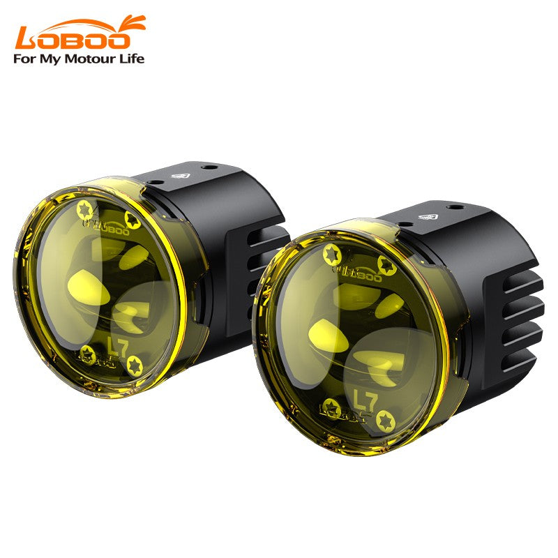 Coppia di fari ausiliari LOBOO L7 per VOGE DS525X con copri-lente giallo