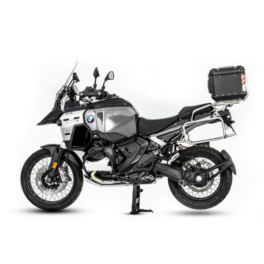 Telai laterali LOBOO JP151B montati sulla BMW R 1300 GS Adventure con le valigie sganciate
