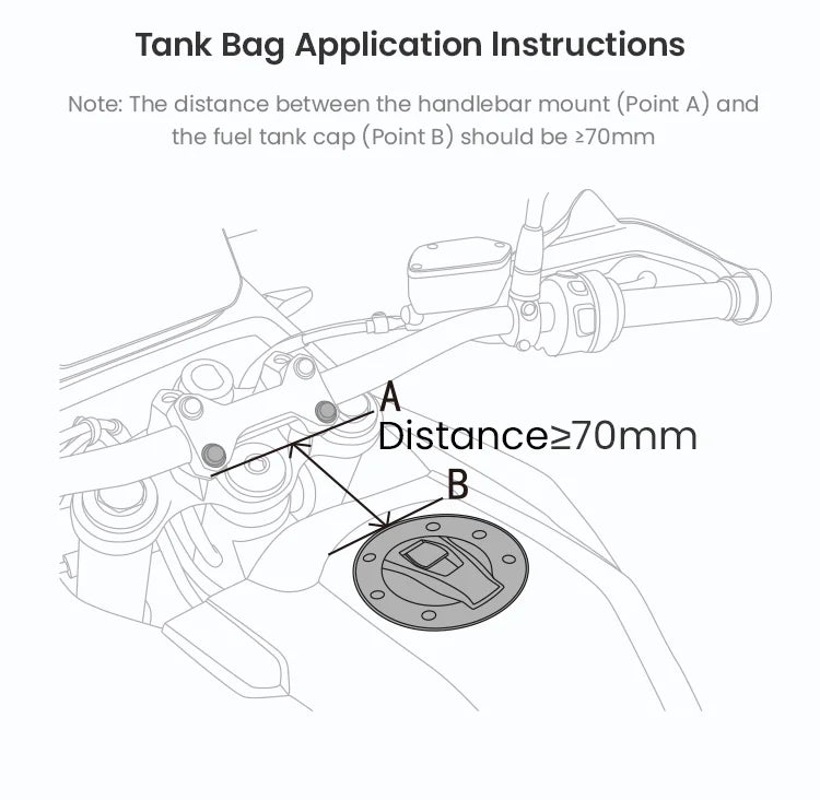 Se necesitan al menos 70 mm entre el manillar y el tapón.