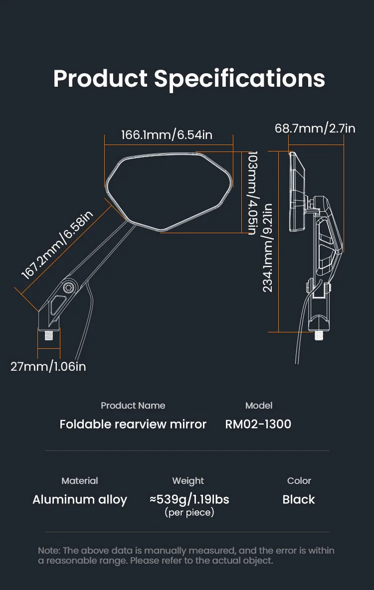 Specchietti retrovisori LOBOO RM02 per BMW R1300GS / R1300GS ADV – dettaglio 18