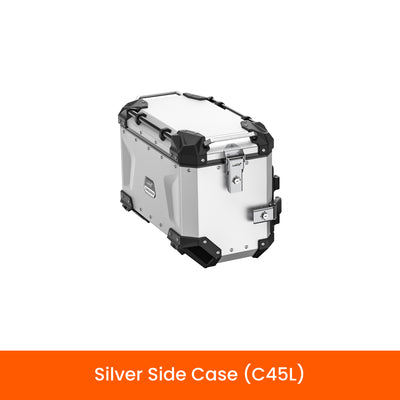 Valigia laterale sinistra C45L da 45 litri in alluminio argento