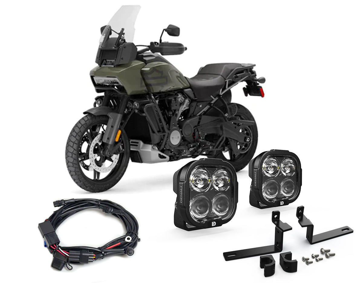 Kit DENALI DNL23KIT007 con due faretti DL4 e staffa per Harley-Davidson Pan America 1250