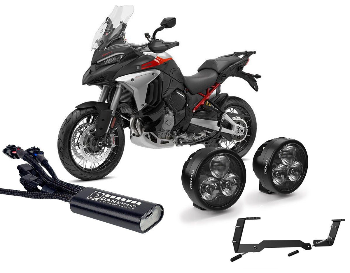 Kit DENALI DNL22KIT006 con faretti D3, centralina CANsmart e staffe per Ducati Multistrada V4