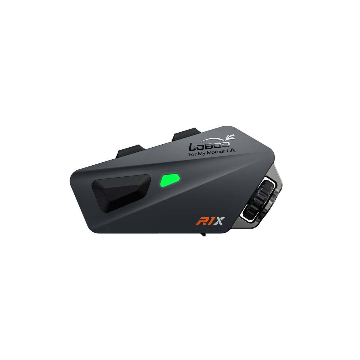 Auricolare Bluetooth per casco moto visto di tre quarti