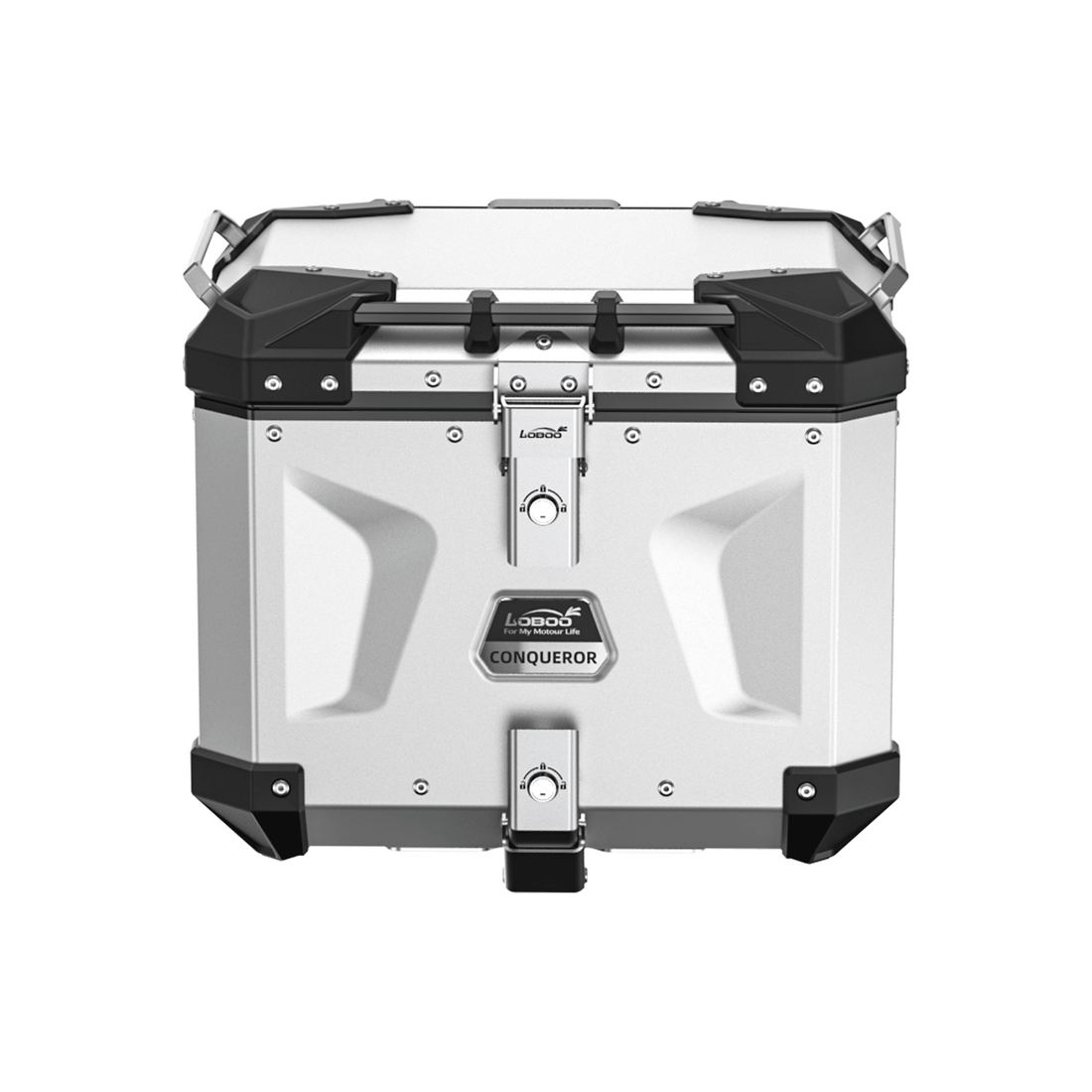 Bauletto CONQUEROR C40T da 40 litri in alluminio argento, vista di tre quarti