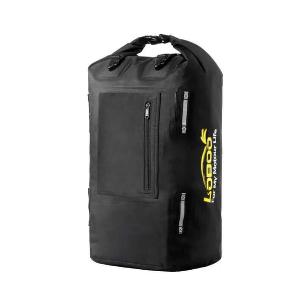 Bolsa de sillín para moto impermeable IPX6 de 30 L | enrollable y plegable, incluye 2 correas de liberación rápida