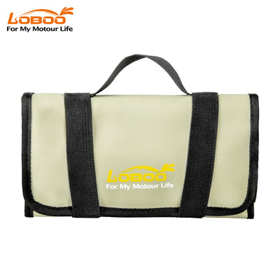 Borsa attrezzi moto LOBOO BGJB03 chiusa nella versione giallo deserto e nero