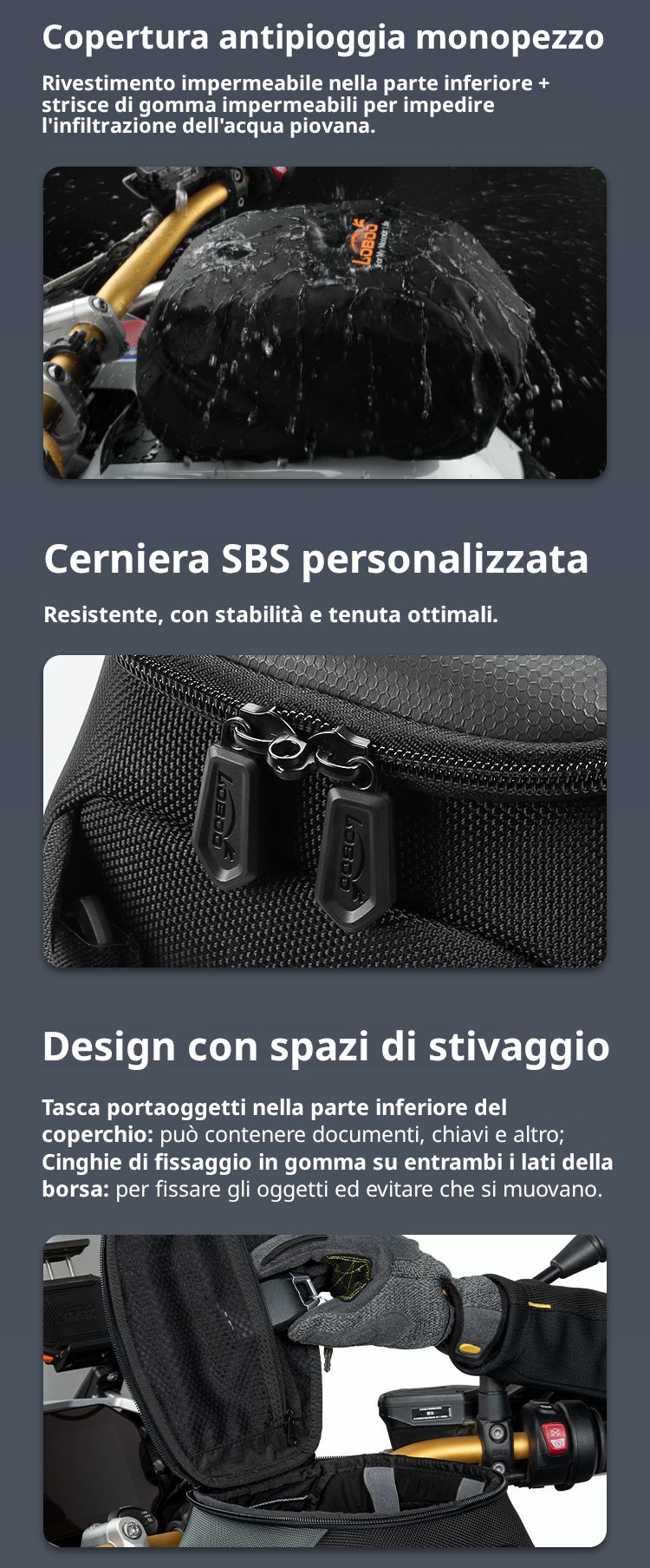 La cubierta impermeable es de una sola pieza y está incluida.