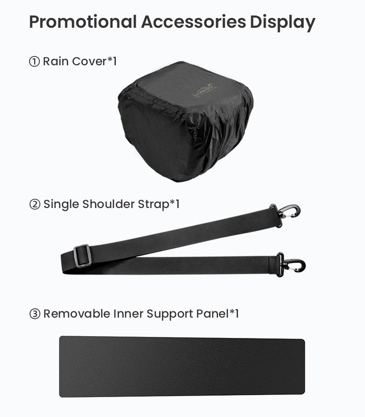 Funda para la lluvia, correa para el hombro y soporte interno incluidos