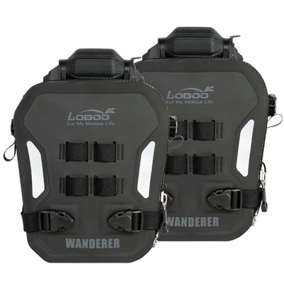 Coppia di borse gonfiabili LOBOO Wanderer BHGB05T nere con logo LOBOO e inserti riflettenti
