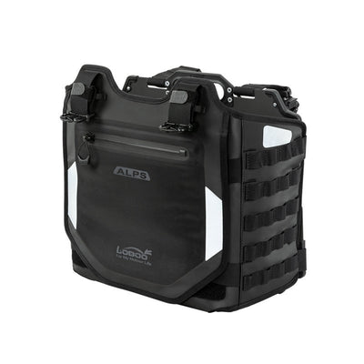 Borsa LOBOO Alps con supporto e attacchi a sgancio rapido, vista frontale