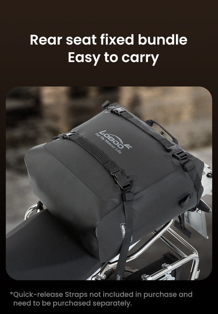 Borsa LOBOO Alps fissata sulla sella con cinghie a sgancio rapido, vendute separatamente