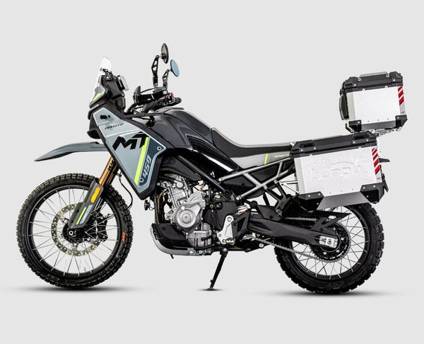 Maletas laterales de aluminio para CFMOTO 450MT con soportes | PIKE TRACKER 35+30 L