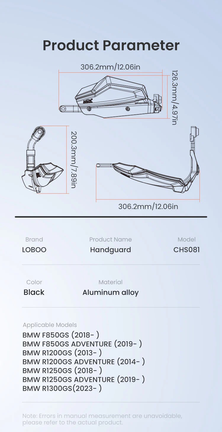 Las dimensiones: 306,2 × 126,3 × 200,3 mm