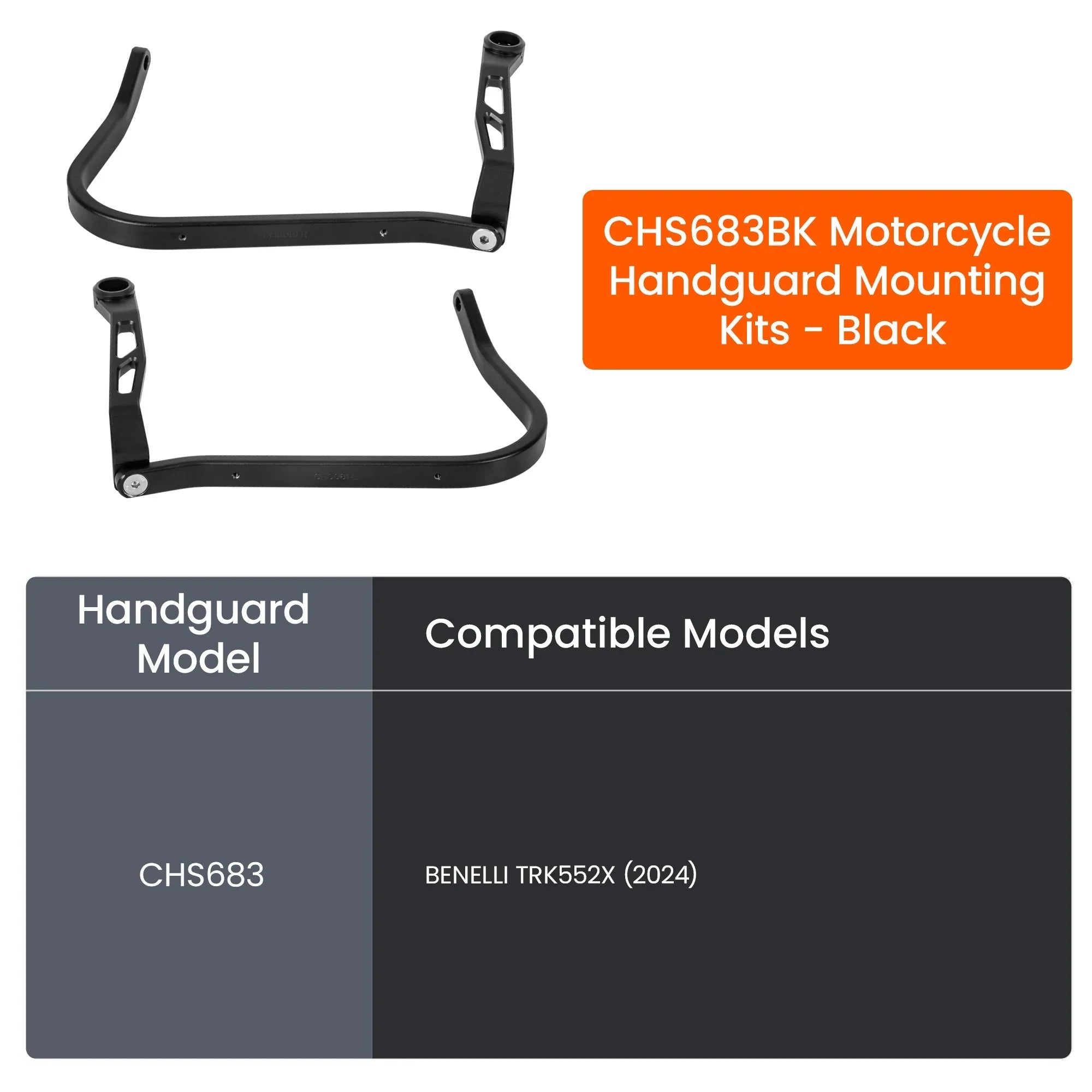Staffe LOBOO CHS683BK in alluminio nero con la tabella del modello compatibile