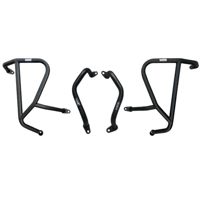 Set completo crash bar LOBOO CHG281SX nero per Honda CB500X e CB400X: due barre superiori e due inferiori