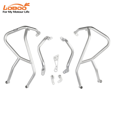 Kit crash bar LOBOO CHG289 argento in acciaio inox 304 con staffe e viteria