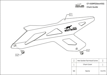 Guida Catena CF 450MT (Ibex 450) - Protezione Trasmissione Off - Road CNC - ENDURRAD