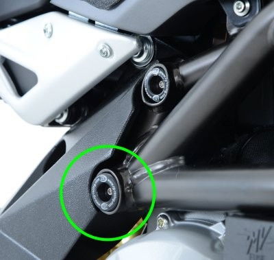 Inserto prot.telaio, DX (inferiore, traliccio telaio) MV Agusta F3 675/800, Rivale 800, Dragster 800 - posteriore telaio DX O SX