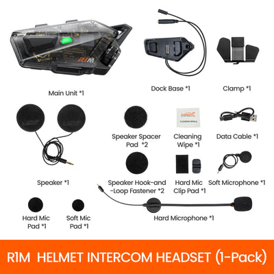 Contenuto della confezione da un auricolare dell'interfono R1M