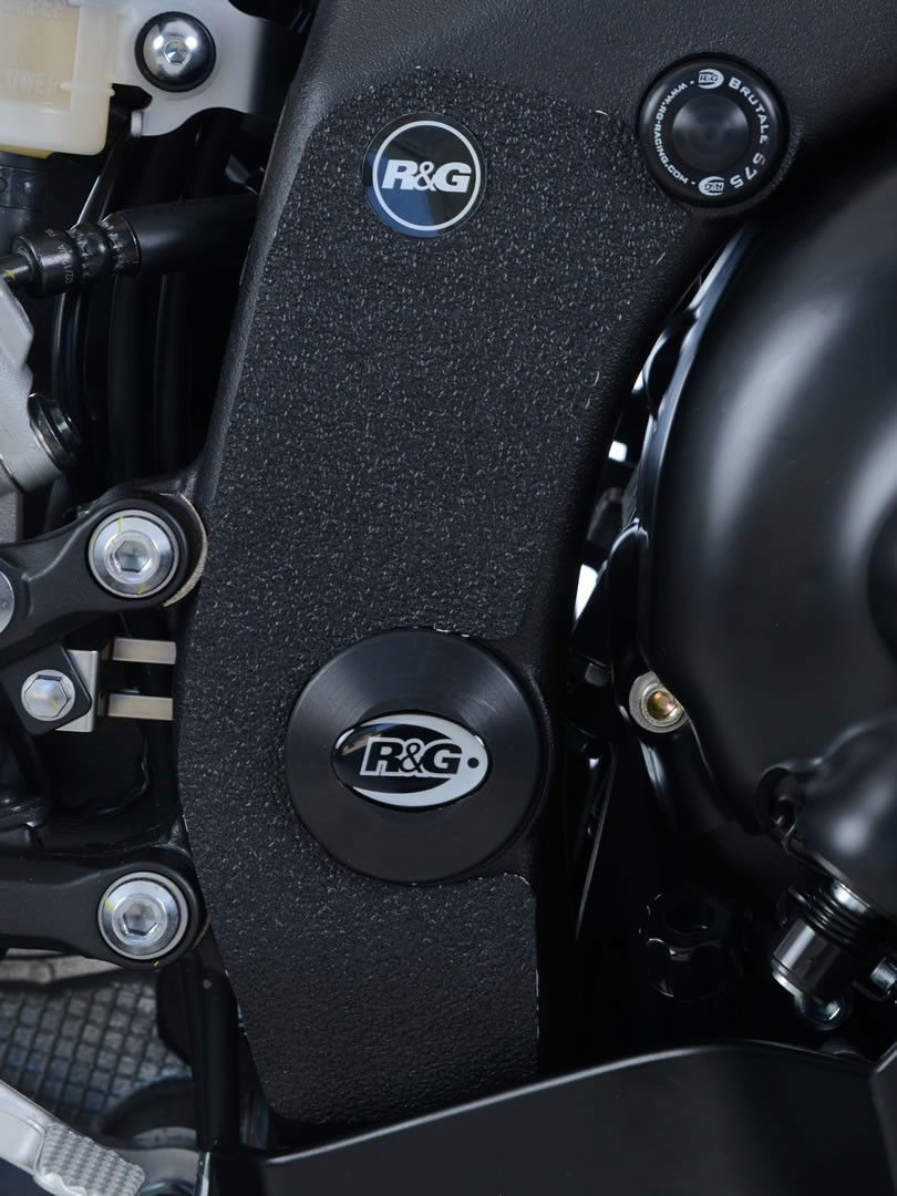 Kit 3pz.adesivi anti-scivolo paratacco YAMAHA YZF-R6 '17- (telaio e lato sx forcellone) - nero R&G