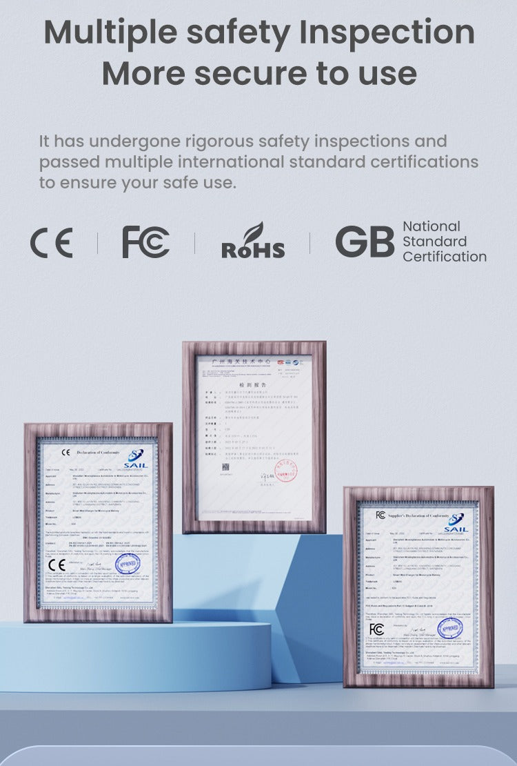 CE, FCC, RoHS y estándar GB
