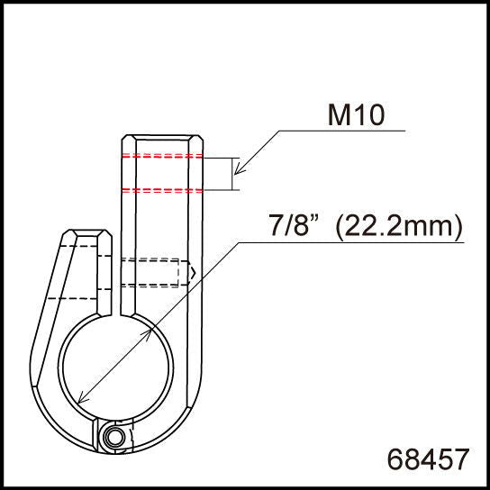 Morsetto universale per manubrio 22.2/M10 tipo | 68457 - r1802 - ENDURRAD