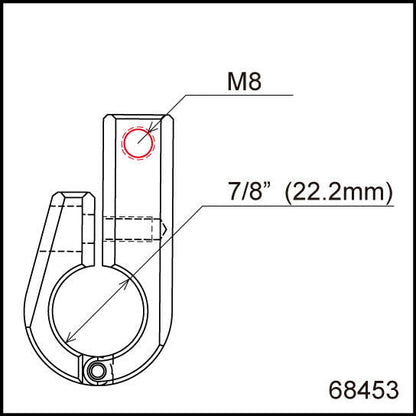 Morsetto universale per manubrio 22.2/M8 tipo | 68453 - r1800 - ENDURRAD