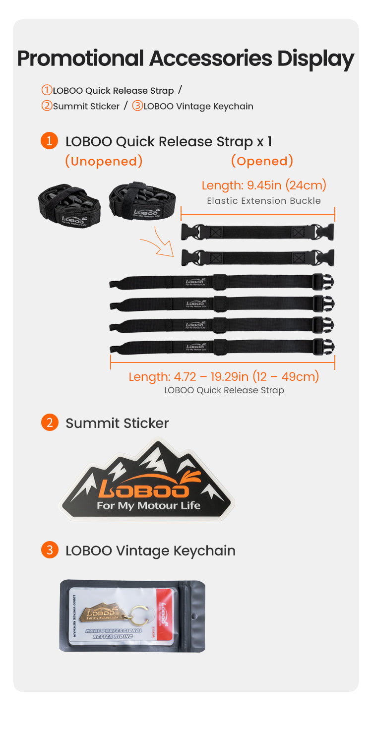Correas, adhesivo y llavero: lo que muestra LOBOO