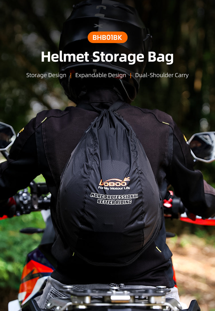 Bolsa para casco tipo mochila: plegable, expandible y con doble correa para los hombros