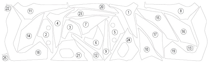 Zone coperte dalla pellicola protettiva sulla Triumph Tiger Sport 660