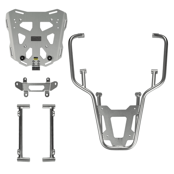 Placa para baúl superior con bastidor de soporte para Yamaha Ténéré 700 a partir de 2022 | acero inoxidable, sin perforaciones