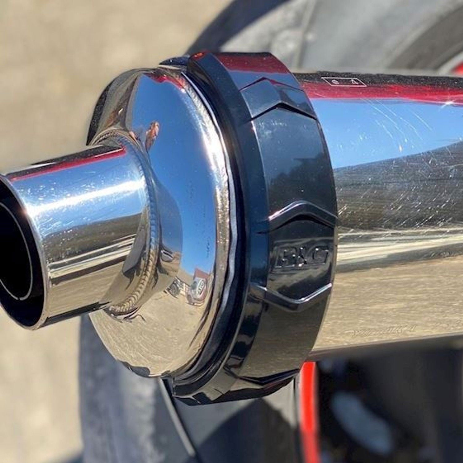 Protezione silenziatore ovale tipo Supermoto - colore nero